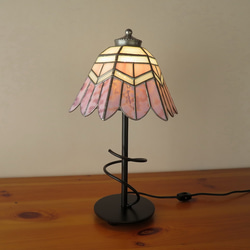 ピンクのお花（ステンドグラスランプ）テーブルランプ・ガラス照明 Lサイズ 6枚目の画像