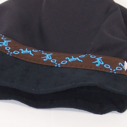 ピッコロ・花柄刺繍/S・Mサイズ UV たためる帽子 風に飛ばない帽子 20枚目の画像