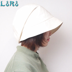 ピッコロ・花柄刺繍/S・Mサイズ UV たためる帽子 風に飛ばない帽子 6枚目の画像