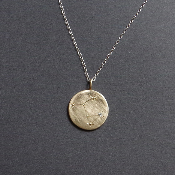 k10×diamond zodiac necklace charm ☆受注生産☆ 3枚目の画像