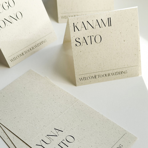 席札 SQUARE stone beige / スクエア ベージュ 8デザイン / 結婚