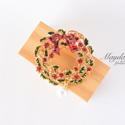 『優雅なブローチシリーズ　クリスマスリース』Christmas 6枚目の画像