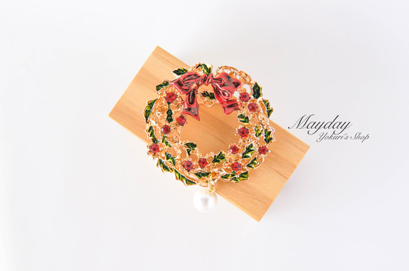 『優雅なブローチシリーズ　クリスマスリース』Christmas 6枚目の画像