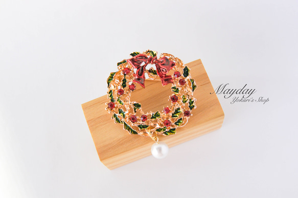 『優雅なブローチシリーズ　クリスマスリース』Christmas 2枚目の画像