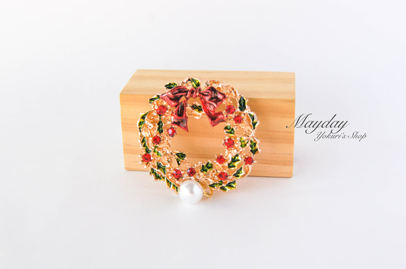 『優雅なブローチシリーズ　クリスマスリース』Christmas 5枚目の画像