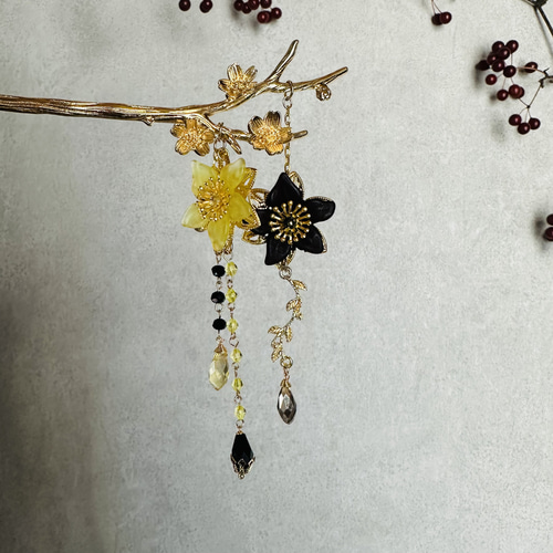 中古　花かんざし 再販 手鞠屋 2色の花かんざし 簪 色変更オーダー可能 写真以外の