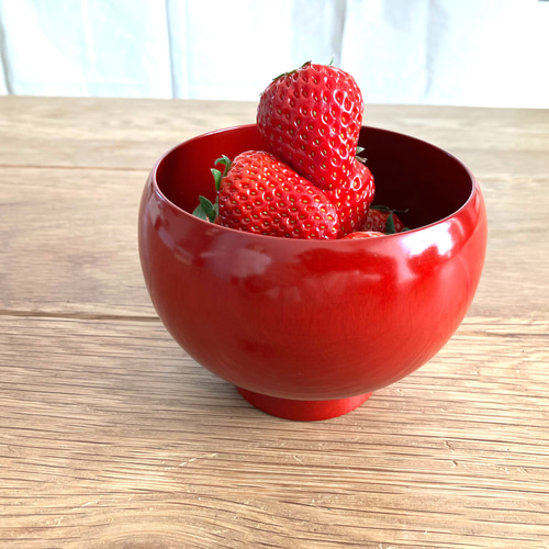 【ほぼ新品】工房まりも屋　クリア　赤　漆　汁椀　2脚セット ほぼ新品】工房まりも屋 クリア 赤 漆 汁椀 2脚セット 美術品