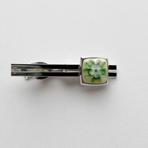 銀唐草 七宝焼ネクタイピン 純銀胎有線七宝 タイピン・カフス 太田七宝