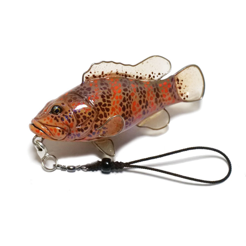 魚のストラップ カワチ のびおさかな ストラップ ヤマメ／山女魚 （のびる 魚型