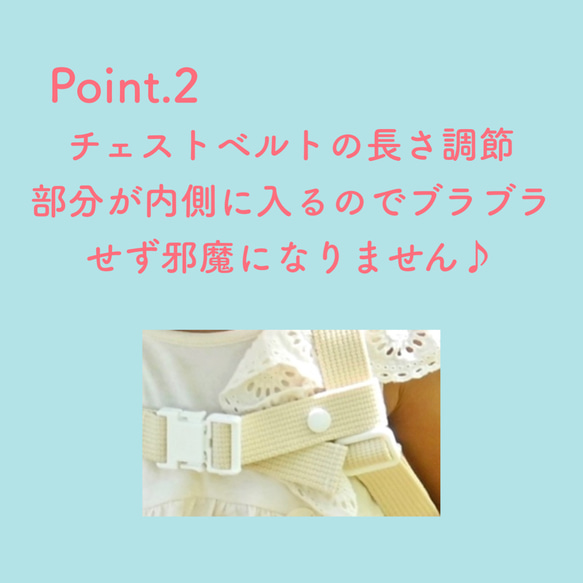 チェストベルト着脱ワンタッチ＊9色＊ベビーリュックオプション【受注製作】 9枚目の画像