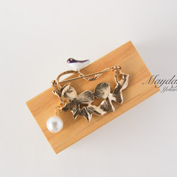 『優雅なブローチシリーズ　鳥とお花のブローチ』 7枚目の画像