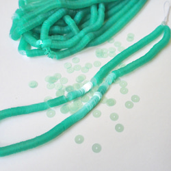 フランス製 スパンコール 4mm 透明 ペールグリーン #PA06-P.GR / オートクチュール刺繍 リュネビル刺繍 1枚目の画像