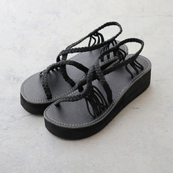 【Malapa Sandal】ナイロンストラップサンダル Risa HI ブラック 厚底 ビーサン スポサン 2枚目の画像