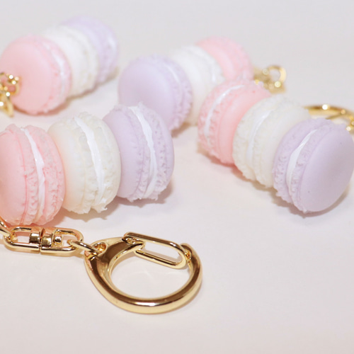 ゆめふわ三段マカロン♡キーホルダー フェイクスイーツ