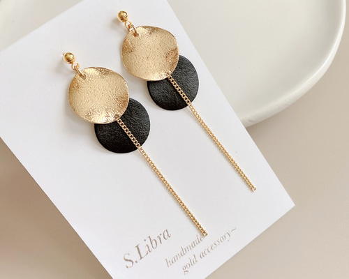 105 ブラック ゴールド パール フォーマル ハンドメイド ピアス イヤリング d51eb359b6e125bc16bd72daac3681