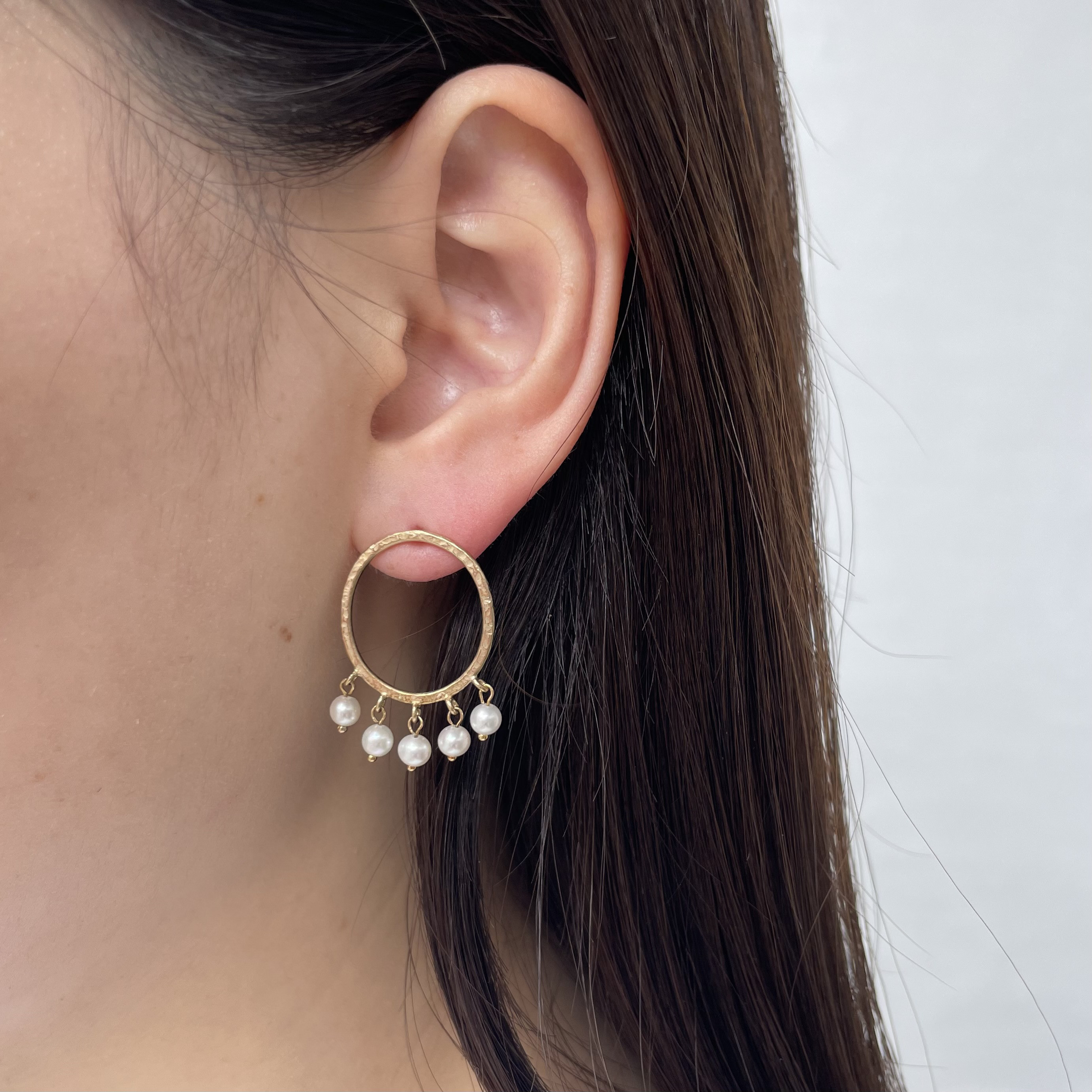 ジャラジャラパールピアス(Gold色)