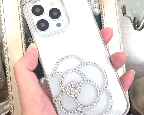 ビジューカメリア★iPhone 6ケース ビジューカメリア☆iPhone 6ケース iPhone6s 手帳型