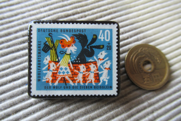 ドイツ　童話切手ブローチ　5151 3枚目の画像