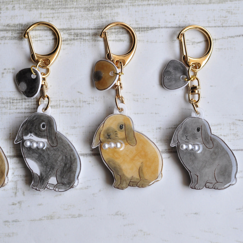 名入れOK！うさぎのキーホルダー ロップイヤー ver. その他