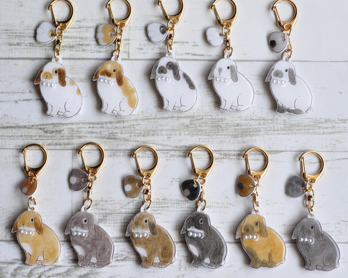 名入れOK！うさぎのキーホルダー ロップイヤー ver. その他