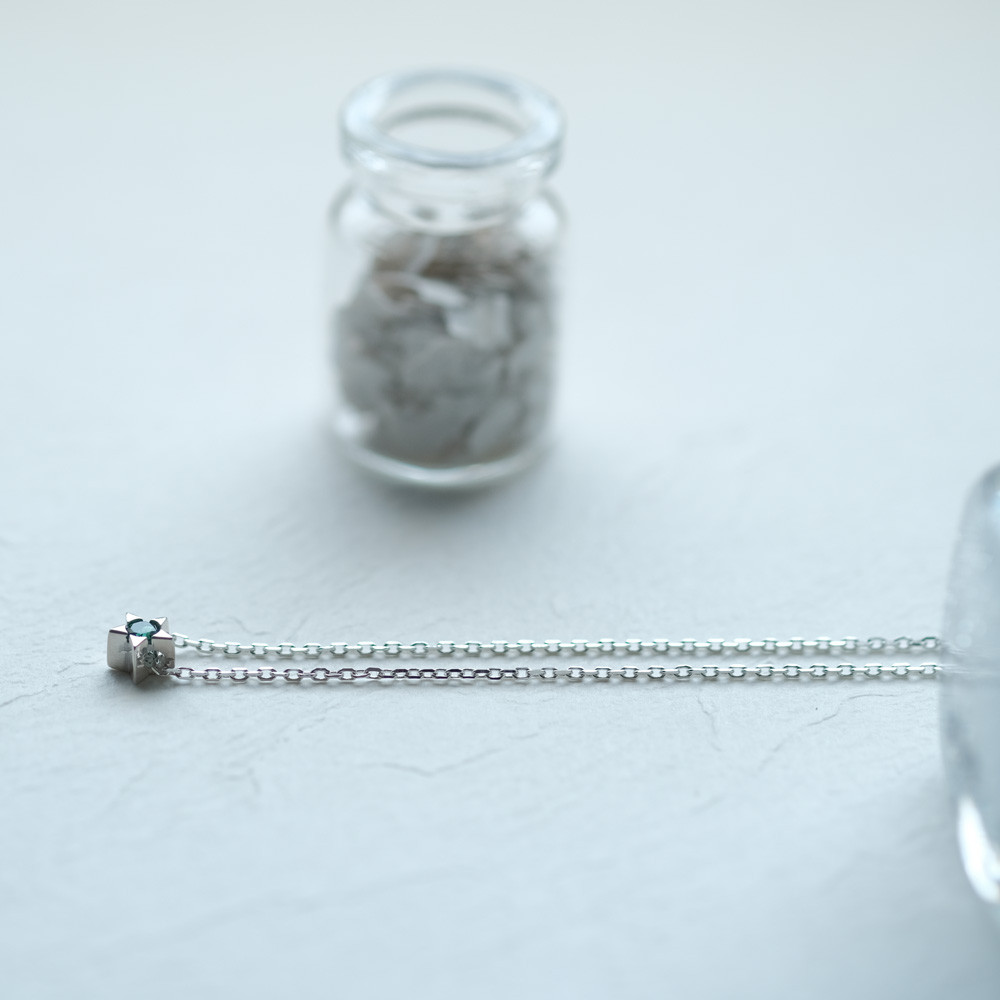 エメラルド 極小 星 ネックレス シルバー925