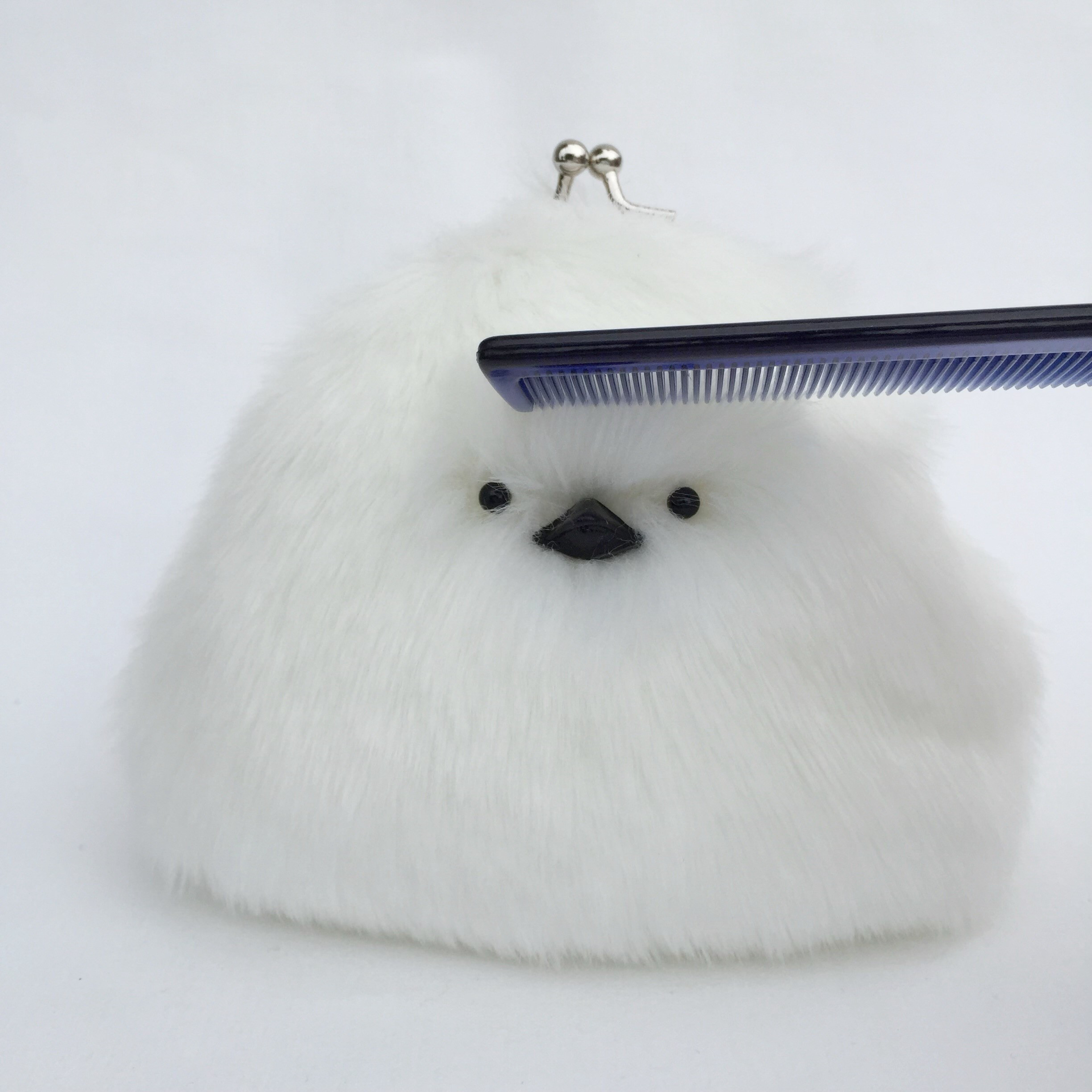 シマエナガ？ 風な？ がま口 ポーチ