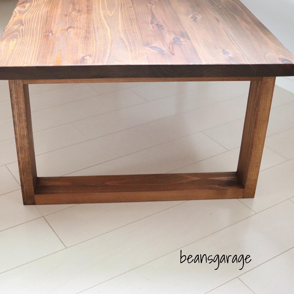 無垢ローテーブル 90×50 しっかりした厚め天板 天然無垢材 コーヒーテーブル カフェテーブル リビングテーブル 8枚目の画像