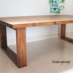 無垢ローテーブル 90×50 しっかりした厚め天板 天然無垢材 コーヒーテーブル カフェテーブル リビングテーブル 5枚目の画像