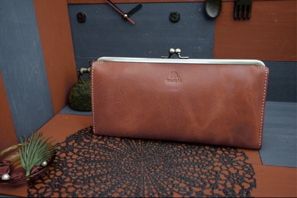 ☆新作☆がま口☆長財布☆サーモンピンク☆レザー☆本革☆コインケース☆カードケース☆セミオーダー☆メンズ☆レディース☆