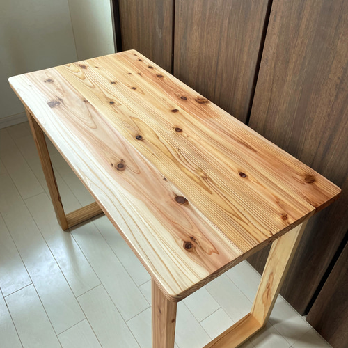 天然木 無垢テーブル 90×45cm 高さ70cm パソコンデスク 勉強机 天然木 無垢テーブル 90×45cm お好みのカラー、高さでカスタム
