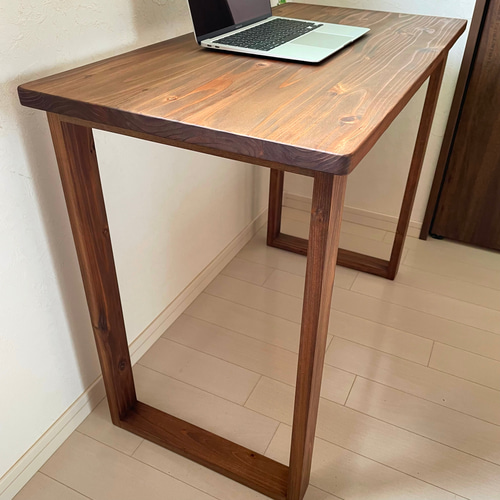 天然木 無垢テーブル 90×45cm 高さ70cm パソコンデスク 勉強机 天然木 無垢テーブル 90×45cm お好みのカラー、高さでカスタム