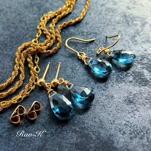 ✨選べる金具✨極上大粒ロンドンブルートパーズのピアス