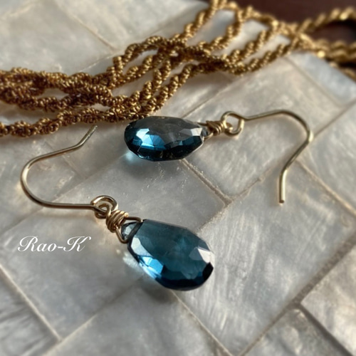 ✨選べる金具✨極上大粒ロンドンブルートパーズのピアス/イヤリング