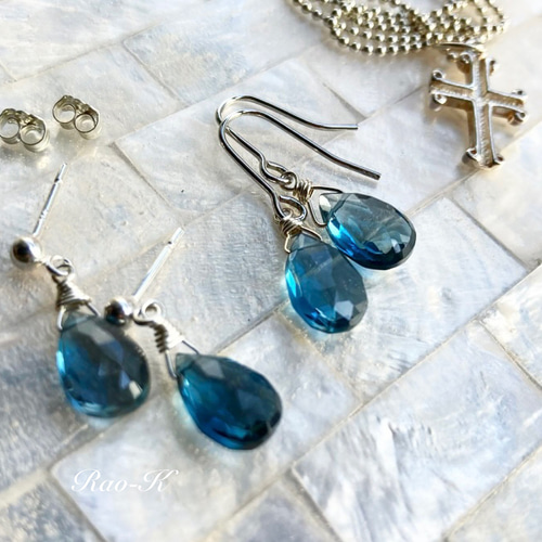 ✨選べる金具✨極上大粒ロンドンブルートパーズのピアス/イヤリング