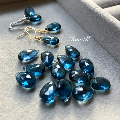 ✨選べる金具✨極上大粒ロンドンブルートパーズのピアス/イヤリング