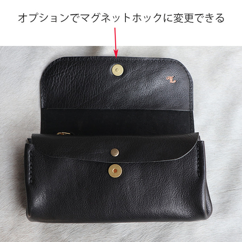 ジャバラの長財布/キャメル色の本革レザー財布/大きな財布