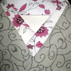 新品･麻混半衿(ボタニカル）菊の花　春　夏半衿 三つ折り縫い始末　夏半襟 5枚目の画像