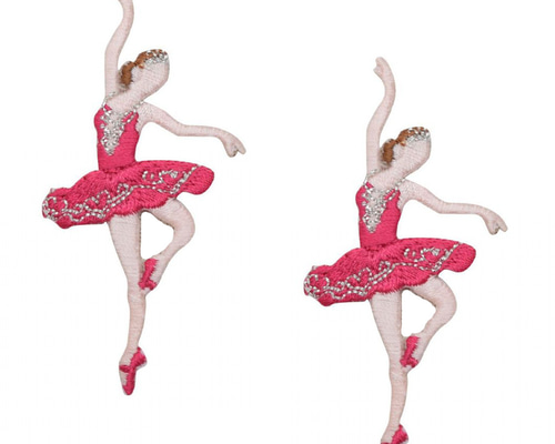 アップリケワッペン バレリーナ フィーシャピンクチュチュ2枚 W