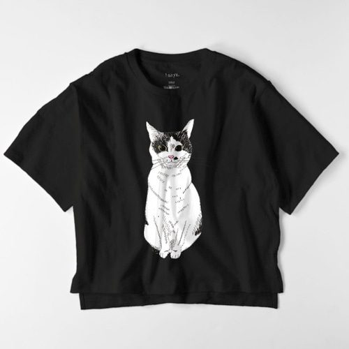 みーこ おすわり オーバーサイズTシャツ 猫 イラスト ゆったり