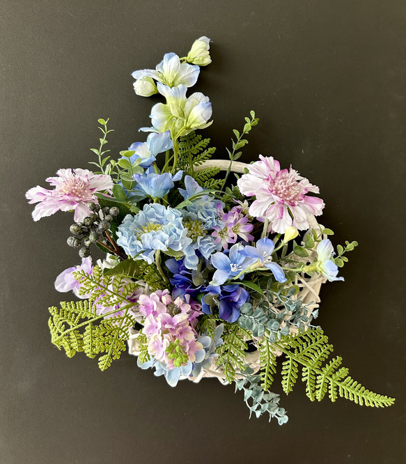 紫陽花のハンギングバスケット