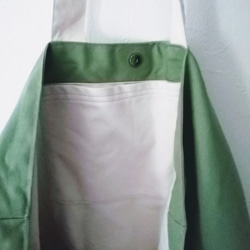 くったり１１号帆布・楽々肩掛け　丈夫なトートバッグＬ　若草色　グリーン　ただいまお値下げ中！　40％OFF 2枚目の画像