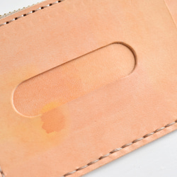 手工染色皮革證件套“Mikan No.99（帶零錢包的證件套）” 第4張的照片