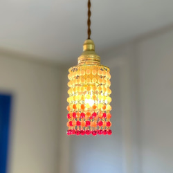 ドロップクリスタルガラスミニシャンデリアペンダントランプ1灯真鍮