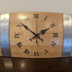 ワイン樽　置き時計　掛け時計　2WAY　高級オーク材 5枚目の画像