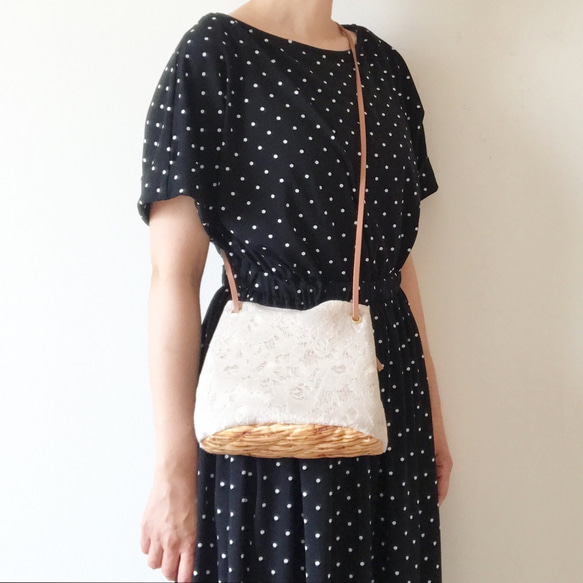 【受注生産】2way  ribbon race mini bag part2（beige） 3枚目の画像