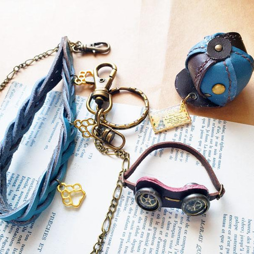 名探偵の助手キーホルダー【スチームパンク】ミニチュア歯車ゴーグル