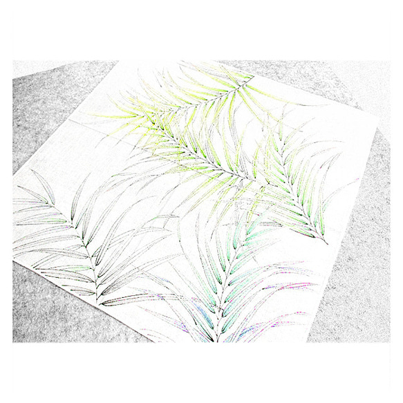綿ハンカチ（ヤシの葉Ⅱ）（白色） 3枚目の画像