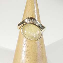 7.70ctルチルクォーツの指輪（リングサイズ：11号、サイズ変更可、針入り水晶、金線入り水晶、18K張り） 8枚目の画像