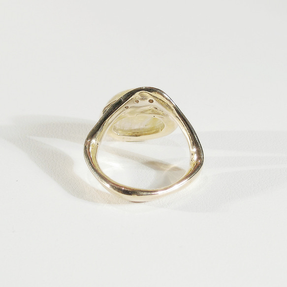 7.70ctルチルクォーツの指輪（リングサイズ：11号、サイズ変更可、針入り水晶、金線入り水晶、18K張り） 11枚目の画像