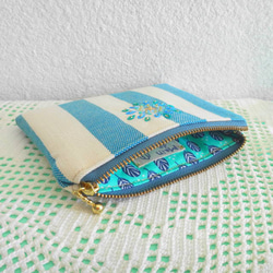 Striped Striped Mini Pouch (Mediterranean Flower no.6) 第4張的照片